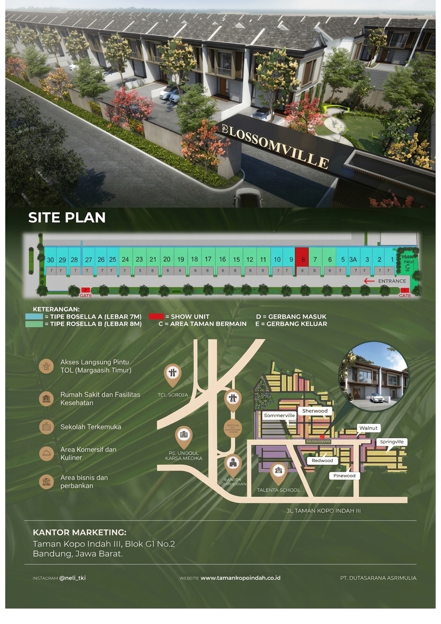 Site plan Blossomville Townhouse